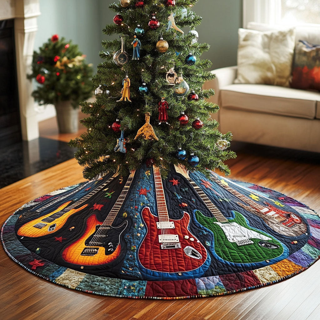 Tone Flow Quilted Christmas Tree Skirt Classic Red and White Tree Skirt for Traditional Decor