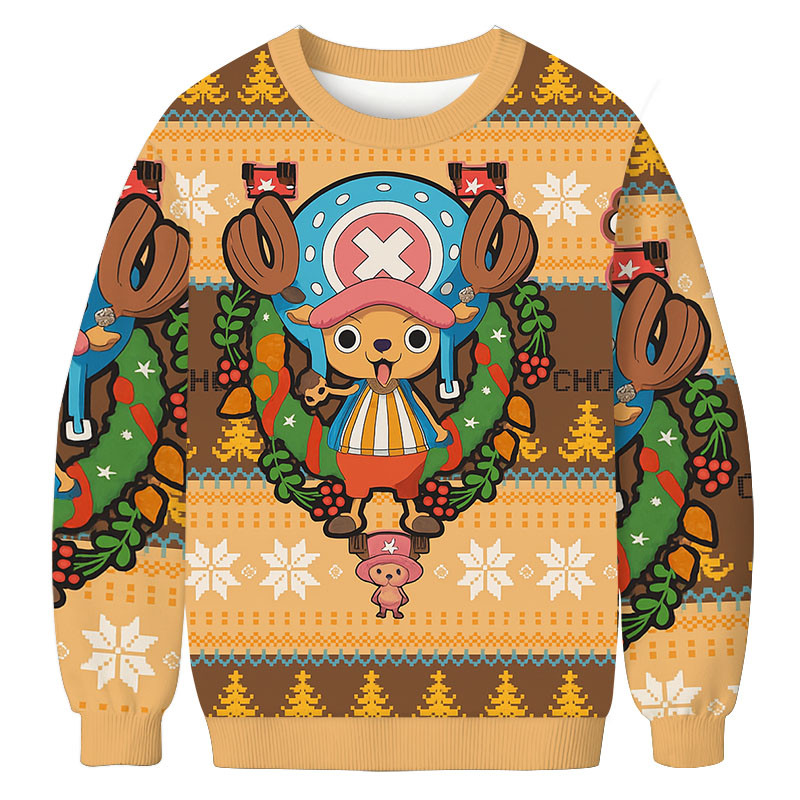 Tony Chopper One Piece Christmas Ugly Sweater Holiday Clothing One Piece Lover Christmas Gifts