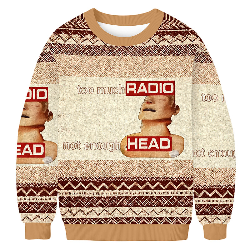Too Much Radio Not Enough Head Brainrot Ugly Sweater Holiday Clothing Gifts For Teens