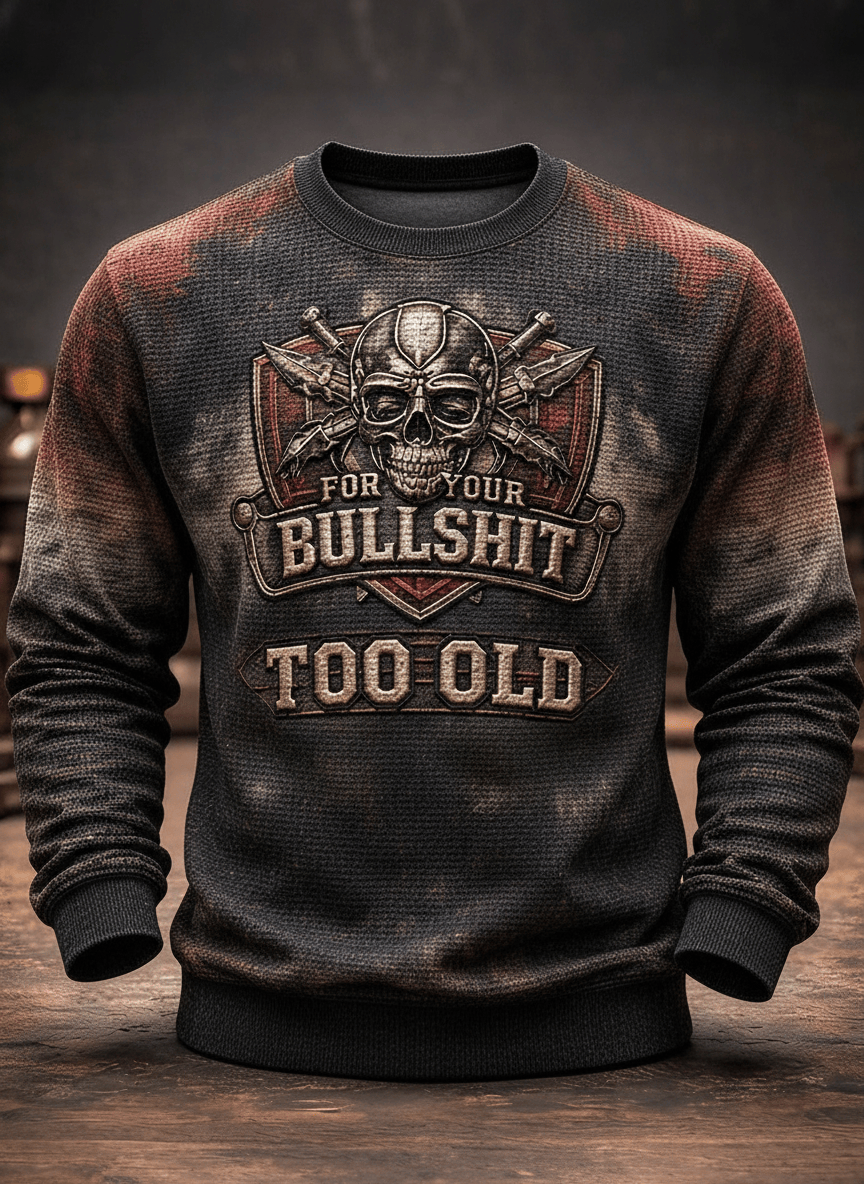 Too Old For Your Bullshit Sweatshirt Men Funny Saying Humor Gift Best Gift For Men
