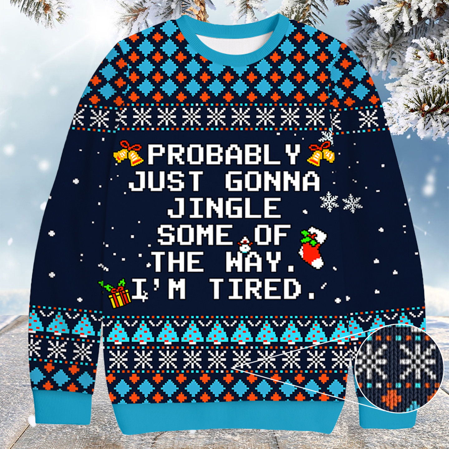 Too Tired To Fully Jingle Christmas Ugly Sweater Christmas Gifts For Friends