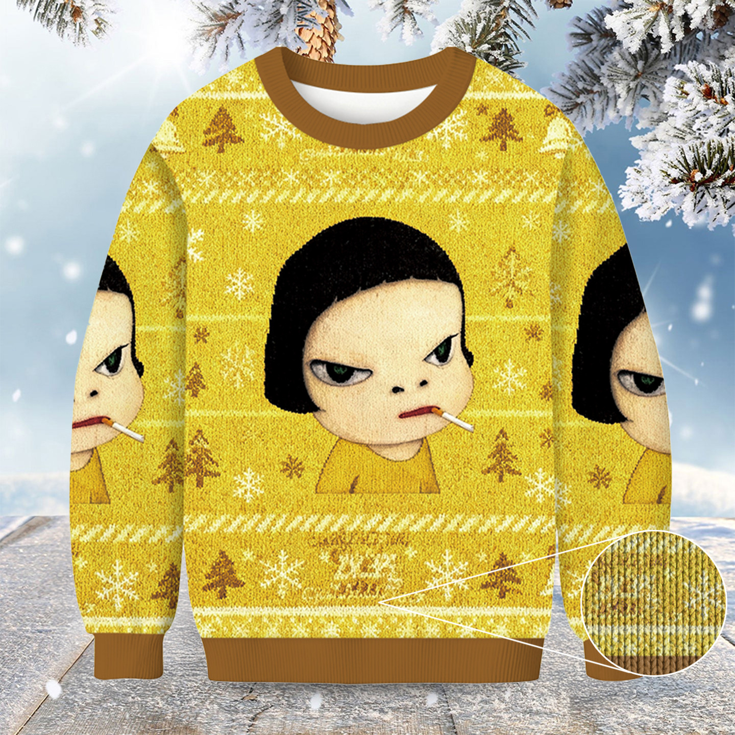 Too Young To Die Smoking Girl Christmas Ugly Sweater Holiday Apparel Christmas Gifts For Her