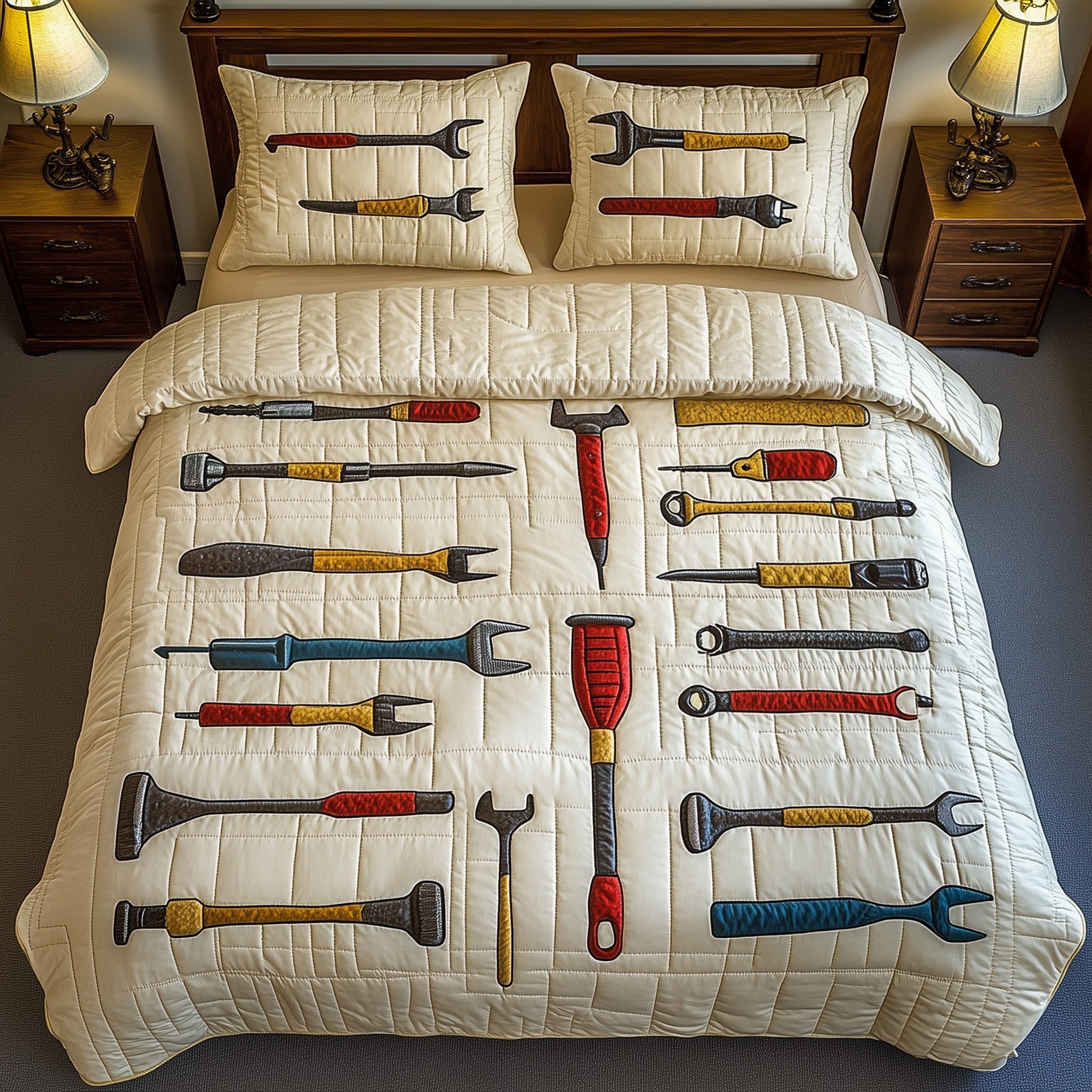 Toolbox of Dreams Quilted Bedding Set Duvet Cover Merchandise Engineer Gifts For Him