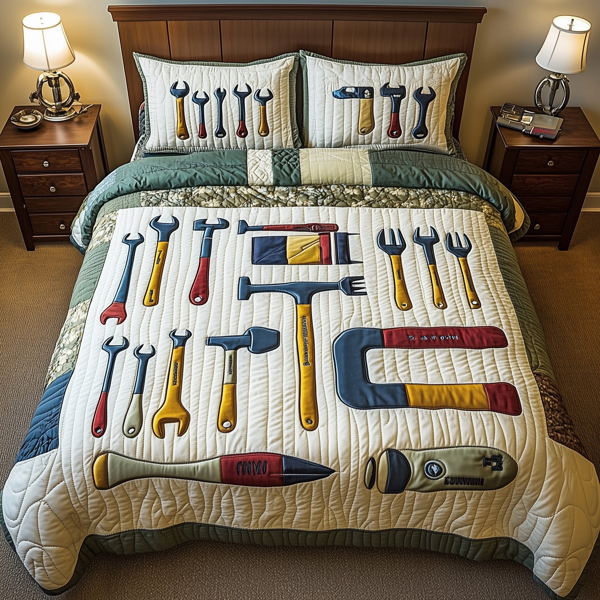 Toolbox of Dreams Quilted Bedding Set Duvet Cover Merchandise Presents For Engineers
