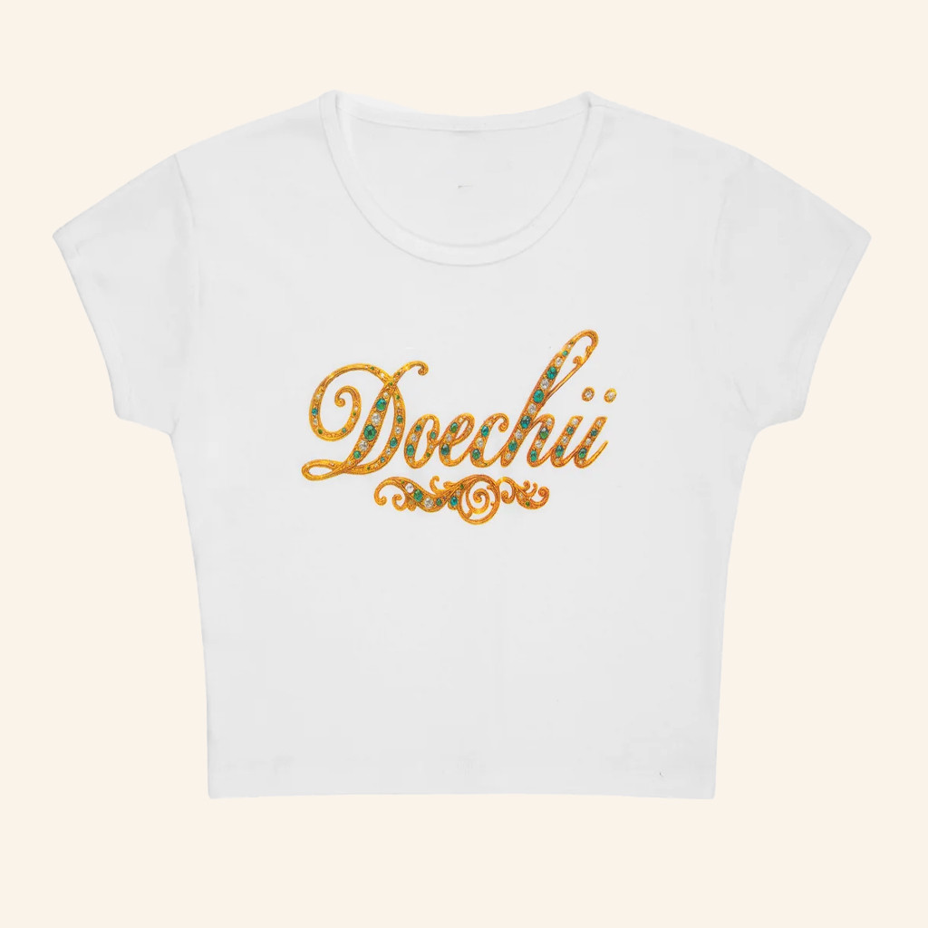 Top Dawg Entertainment Merch Doechii Jewel Baby Tee White Birthday Gift For Girlfriend