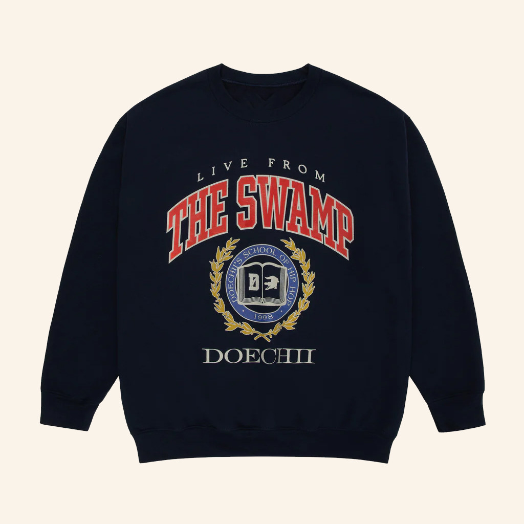 Top Dawg Entertainment Merch Doechii Swamp University Sweatshirt Navy Gift Ideas For Husband