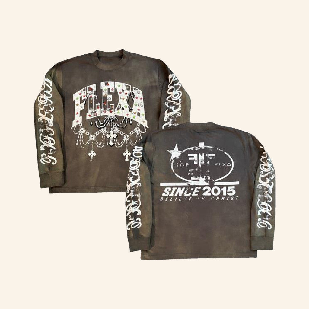 Topflexa NY Merch Flexa Chain Long Sleeve Shirt Gifts For Dudes