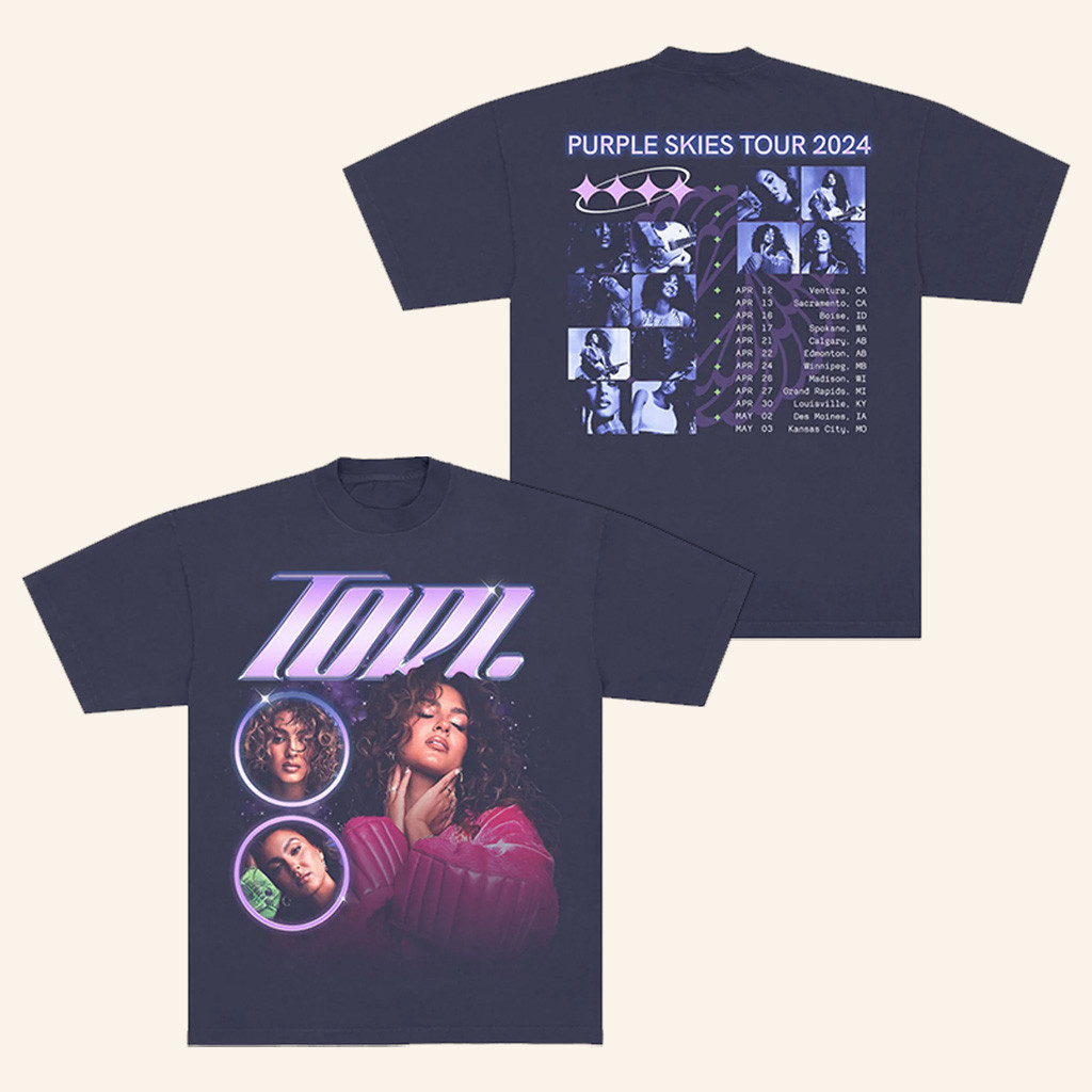Tori Kelly Merch Purple Skies Tour 2024 T-Shirt Gifts For Music Enthusiasts Tori Kelly Merch Purple Skies Tour 2024 T-Shirt Gifts For Music Enthusiasts