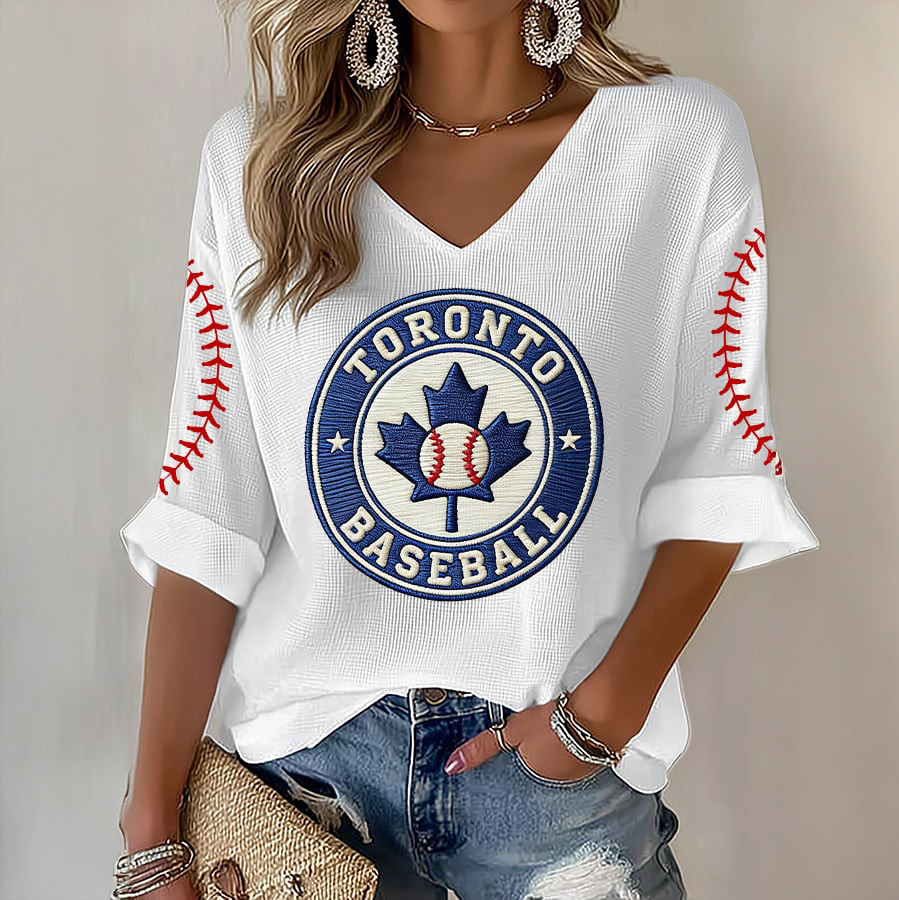 Toronto Baseball World Series V-Neck Long Sleeve Shirt Game Day Baseball Merch Best Fan Gear