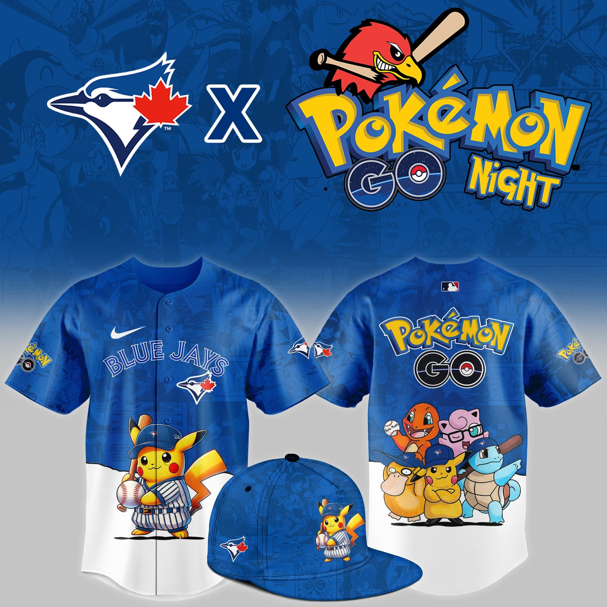 Toronto Blue Jays 2025 Pokemon GO Night Game Limited Jersey Gift Ideas For Baseball Fans
