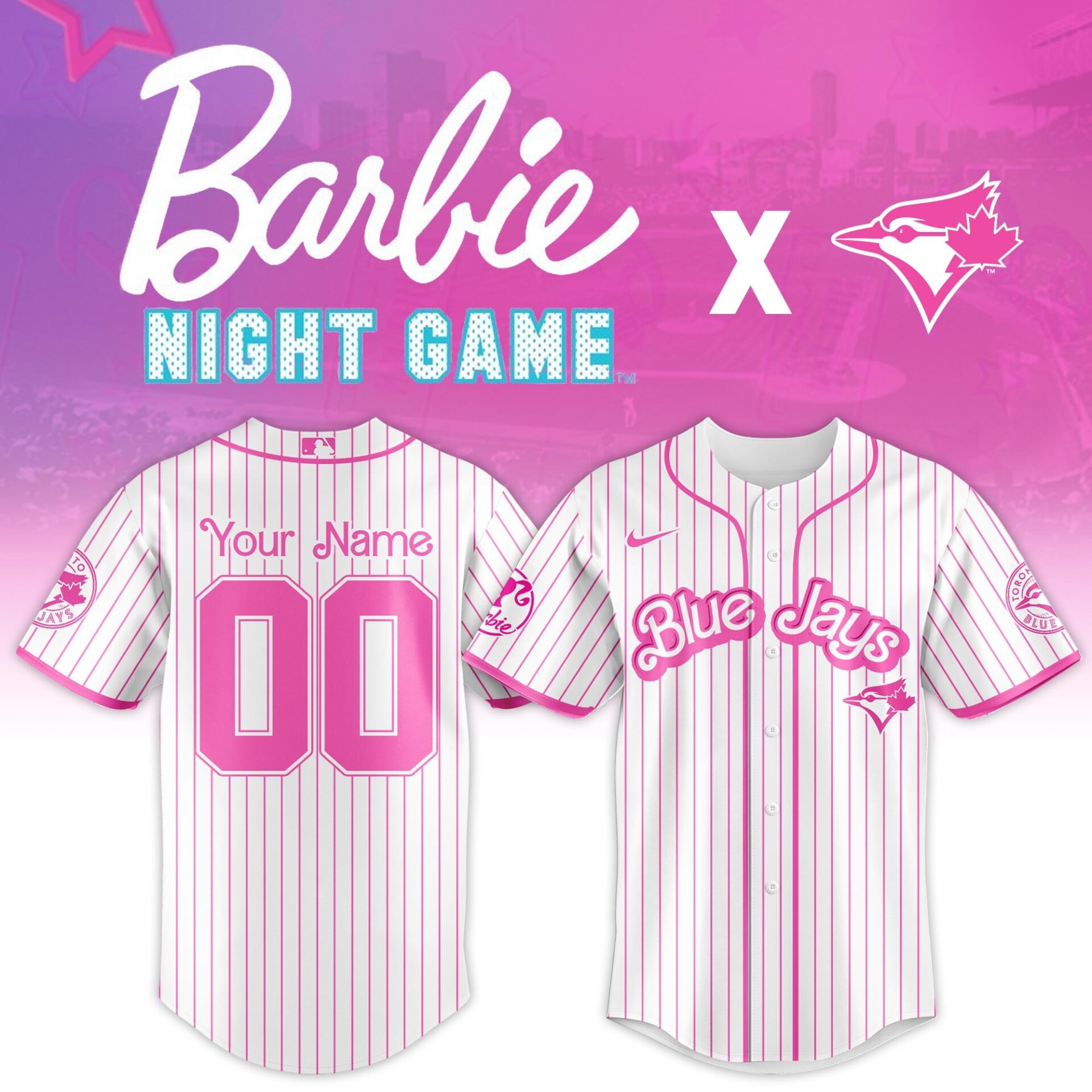 Toronto Blue Jays Baseball Barbie Night Custom Jersey Baseball Fan Gifts