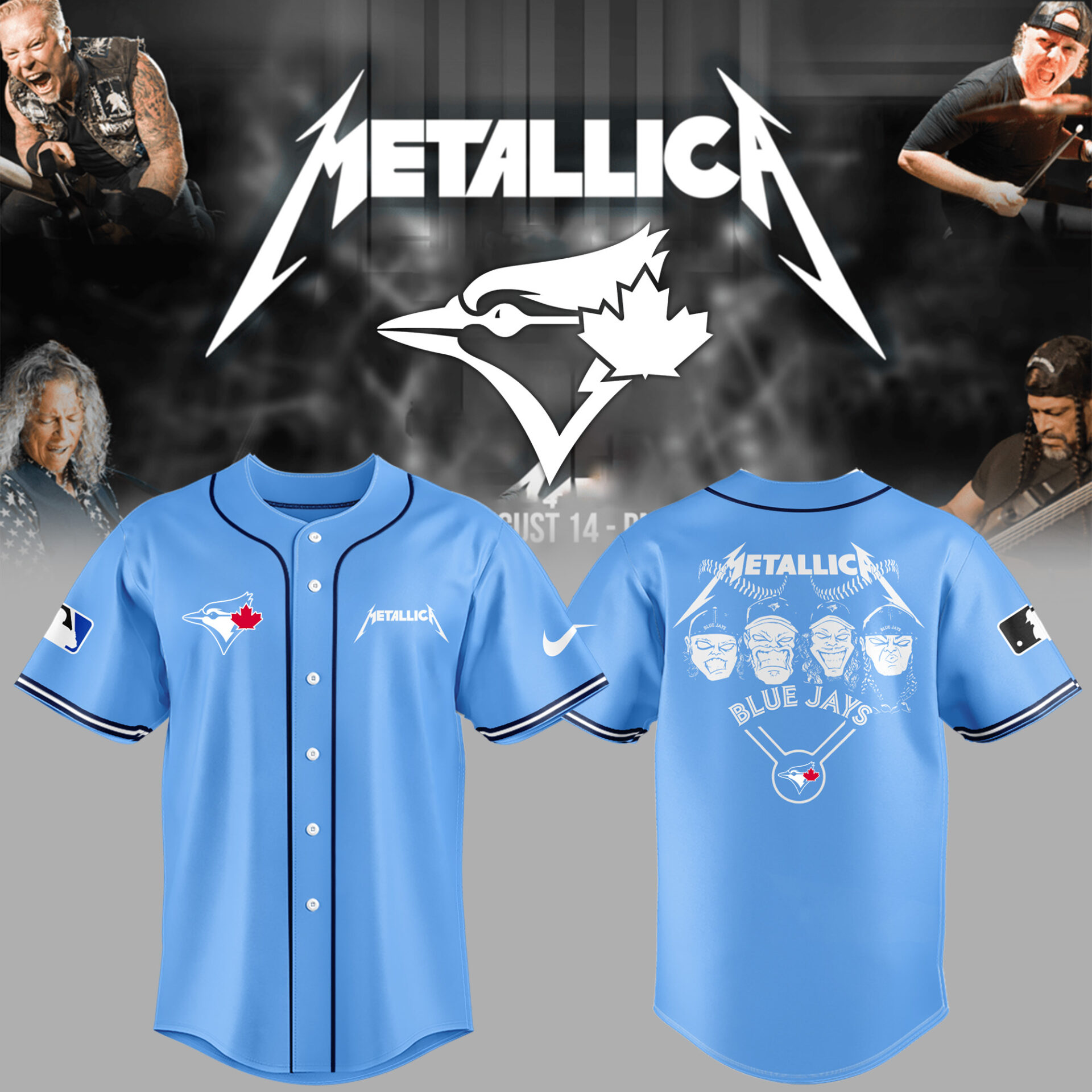 Toronto Blue Jays Baseball Metallica Night Light Blue Jersey Baseball Coach Gift Ideas