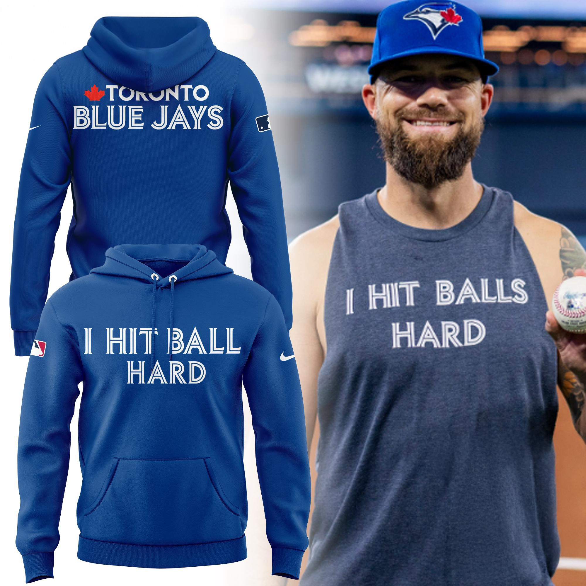 Toronto Blue Jays I Hit Ball Hard Limited Edition Hoodie Gifts For Basketball Fan
