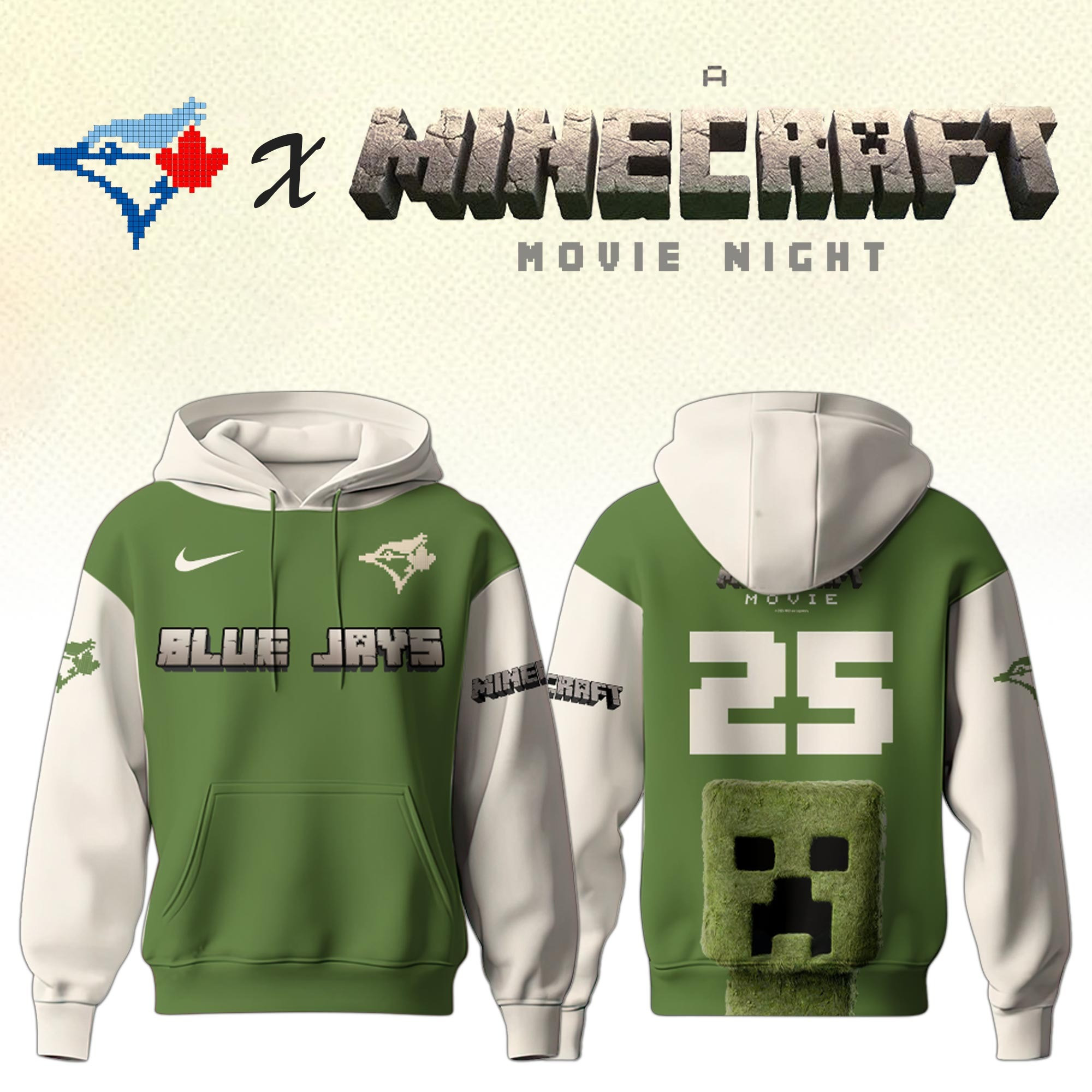 Toronto Blue Jays MLB x A MINECRAFT MOVIE Night Hoodie Best Gifts Baseball Fans