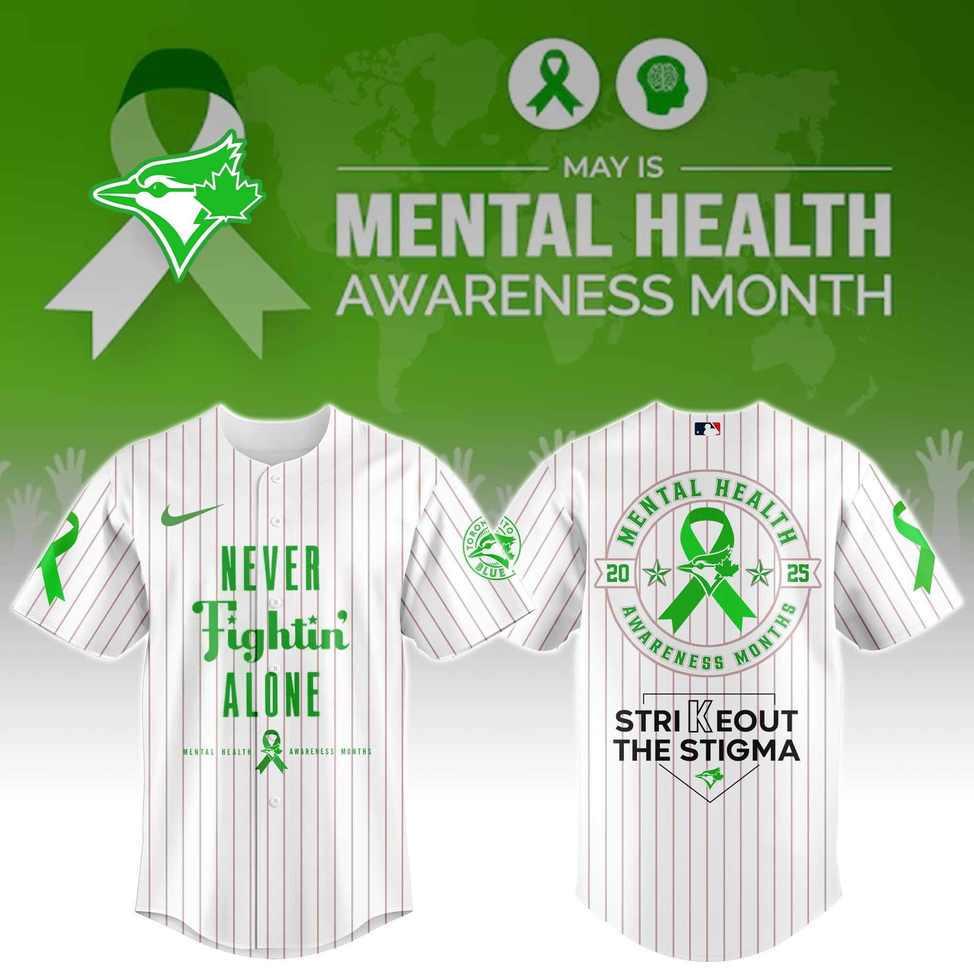 Toronto Blue Jays Special Mental Health Awareness Week Jersey Baseball Player Gift Ideas