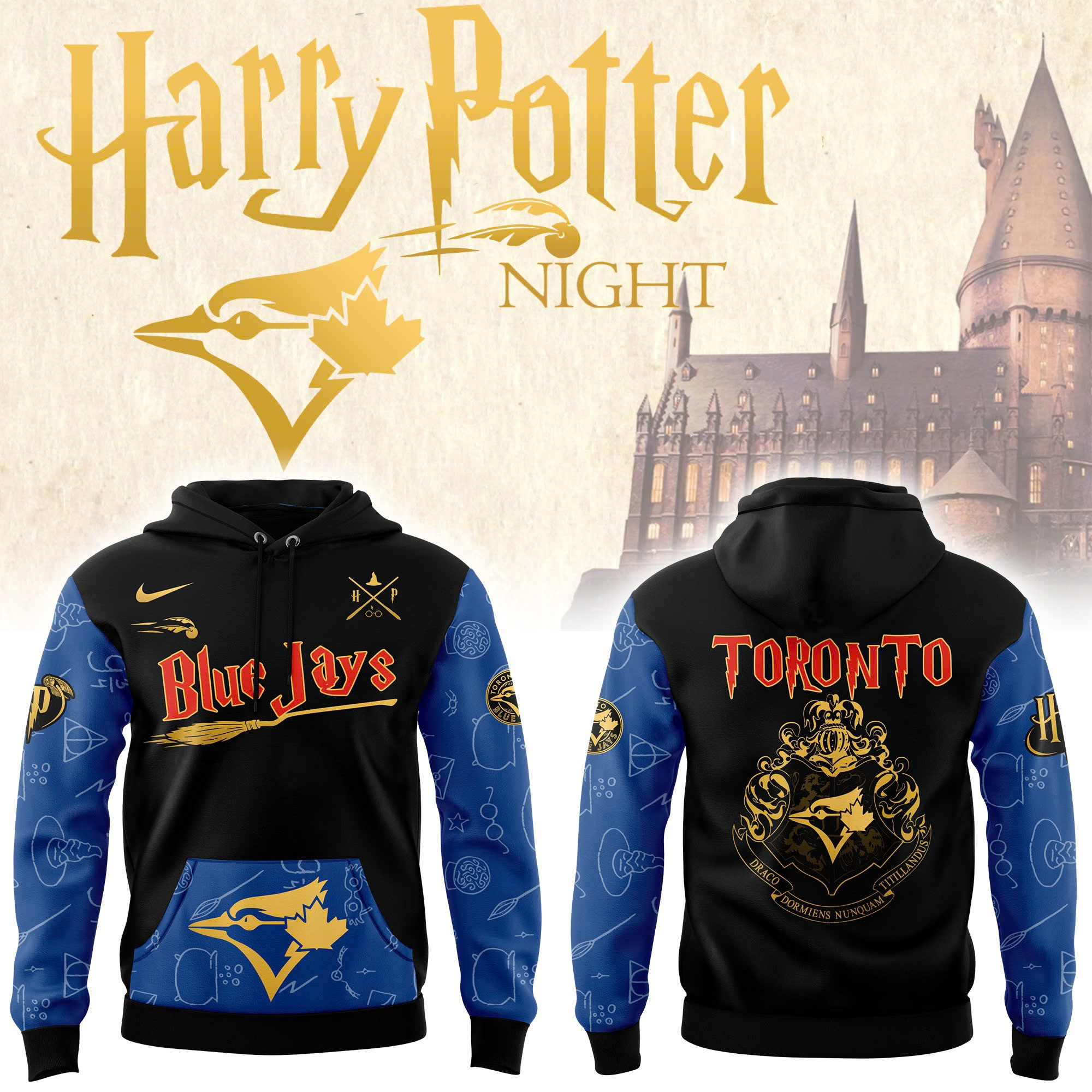 Toronto Blue Jays x Harry Potter Night Heritage Hoodie Best Gifts For Baseball Fans