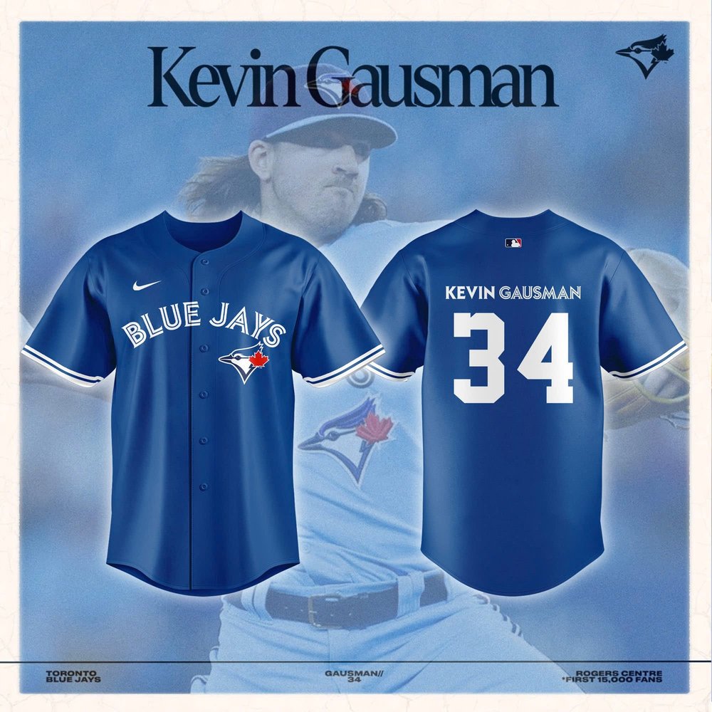Toronto Blue Jays x Kevin Gausman Number 34 Jersey Blue Jays Merch Gift Ideas For Baseball Players