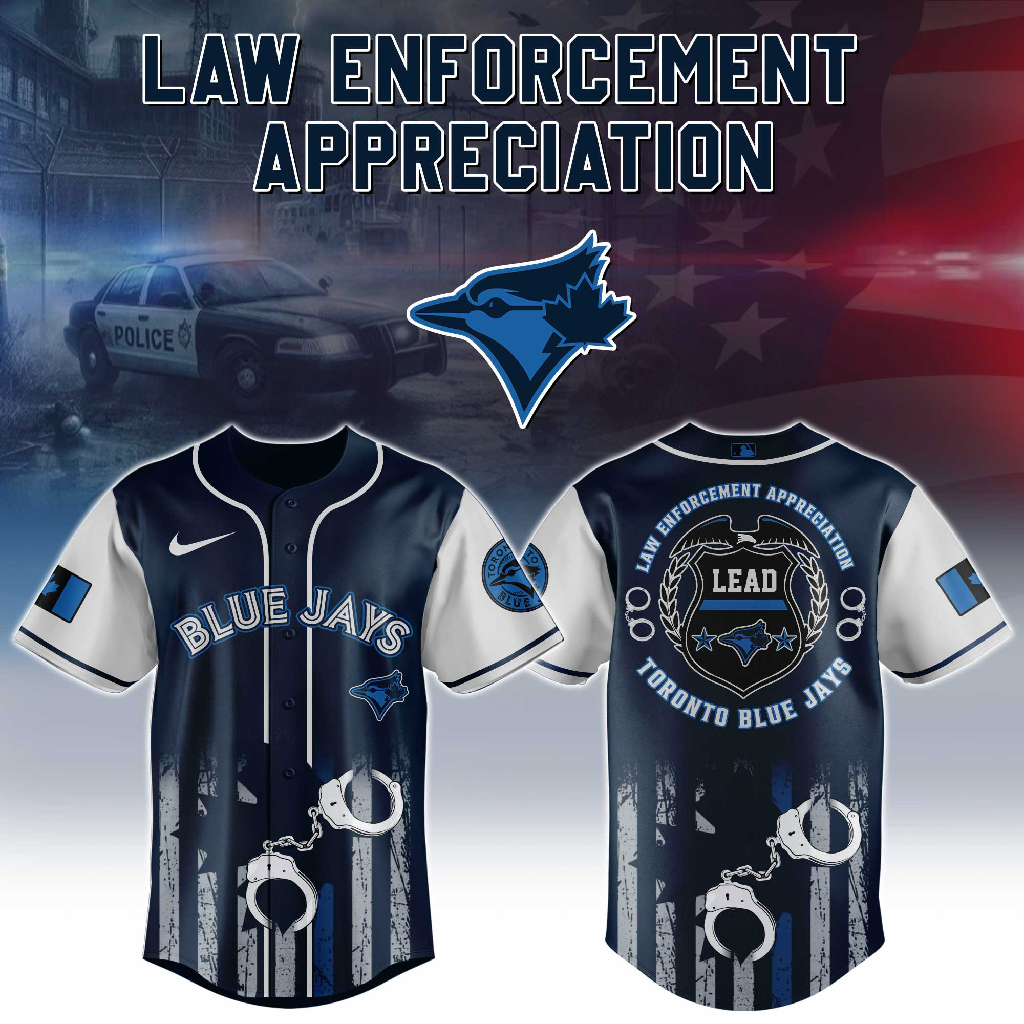 Toronto Blue Jays x Law Enforcement Appreciation Day Jersey Baseball Gifts Ideas