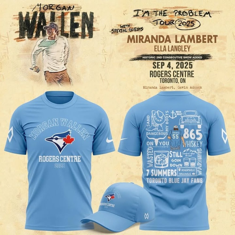 Toronto Blue Jays x Morgan Wallen Tour T-Shirt Blue Jays Merch Best Gifts For Baseball Players