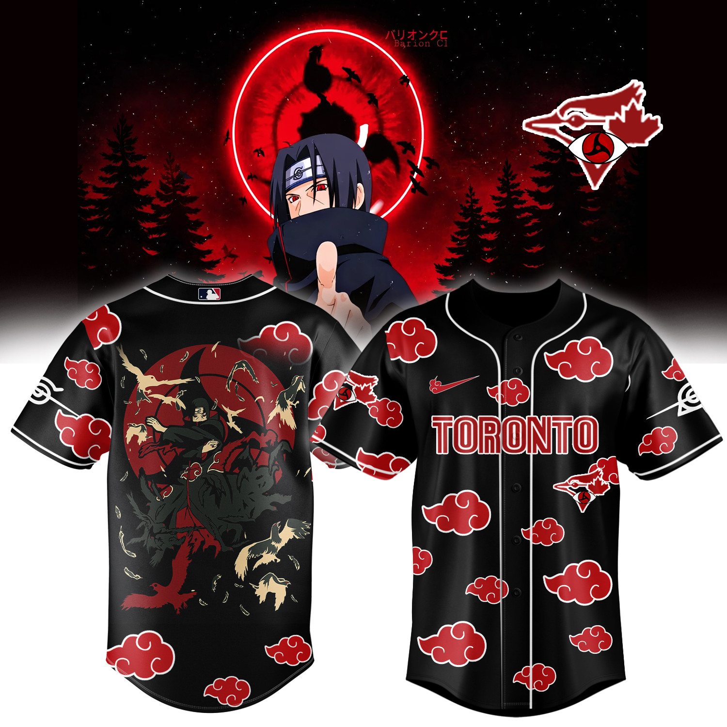 Toronto Blue Jays x Naruto Itachi Baseball Jersey 2026 MLB Playoffs Merch Basketball Gear