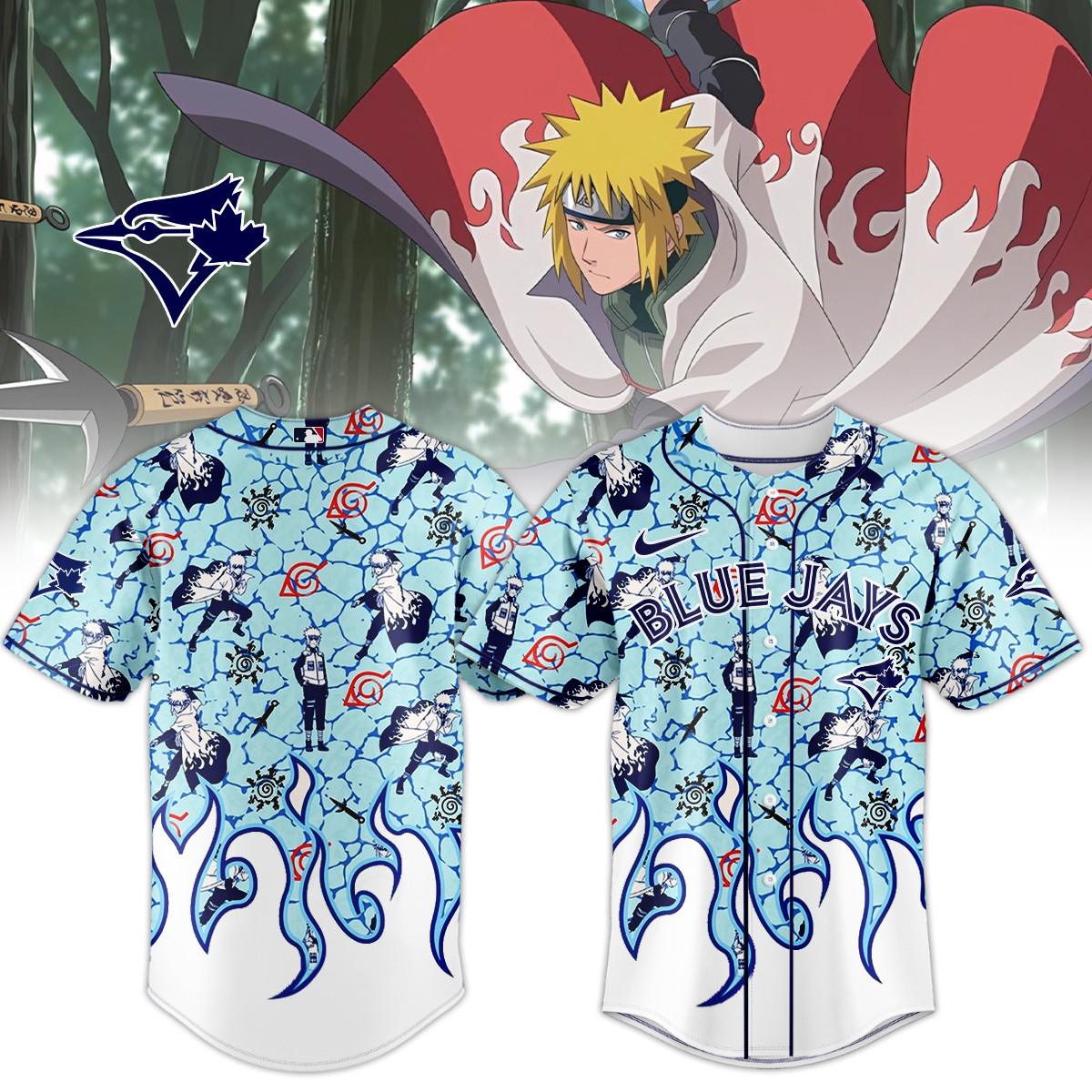 Toronto Blue Jays x Naruto Minato Baseball Jersey 2026 MLB Playoffs Merch Basketball Lover Gift
