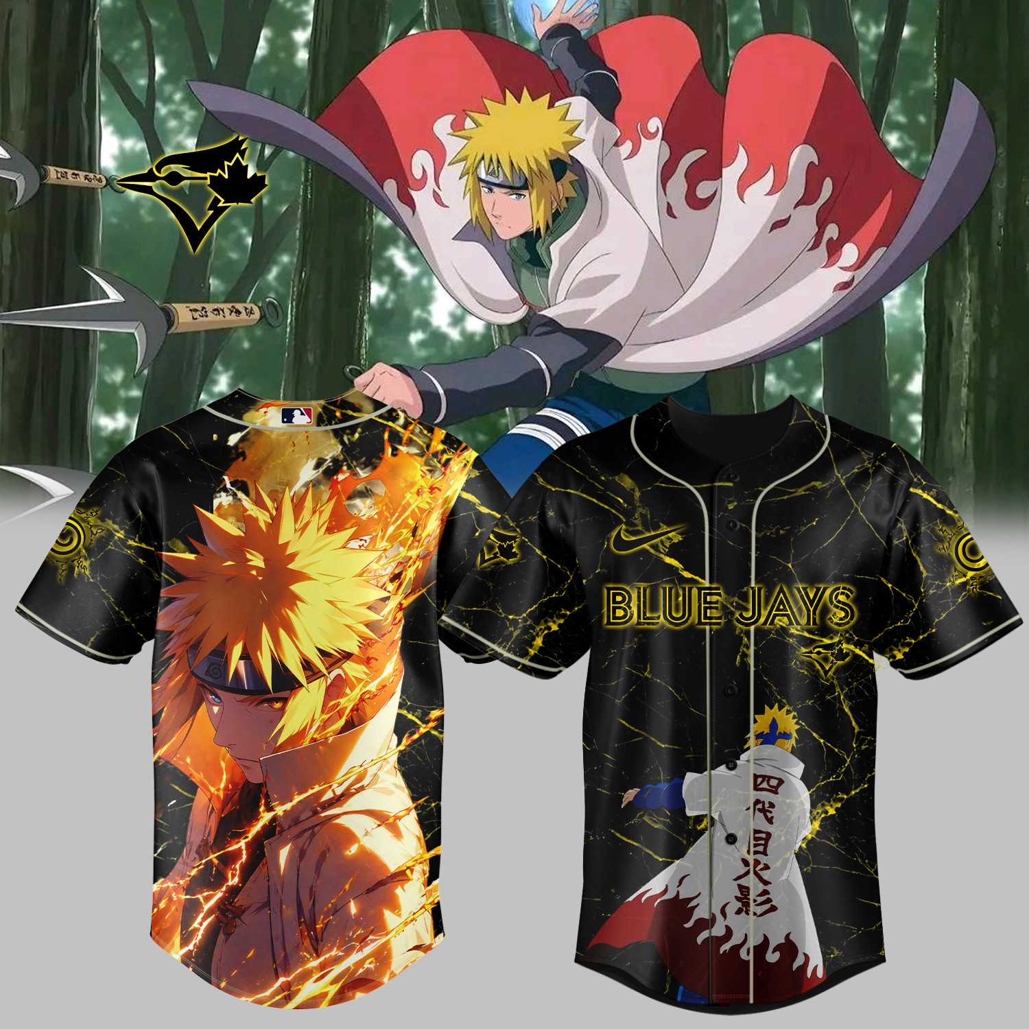 Toronto Blue Jays x Naruto Minato Baseball Jersey 2026 MLB Playoffs Merch Birthday Gift For Brother