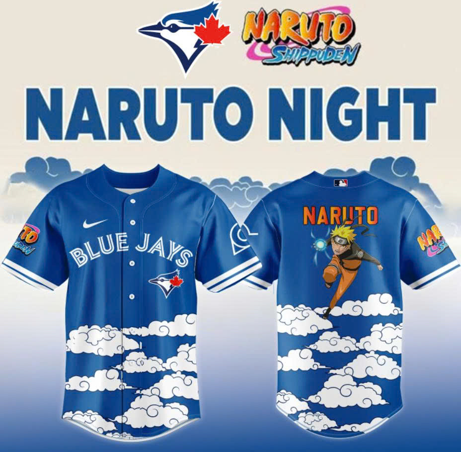 Toronto Blue Jays x Naruto Night Baseball Jersey 2026 MLB Playoffs Merch Best Gift For Basketball Lovers