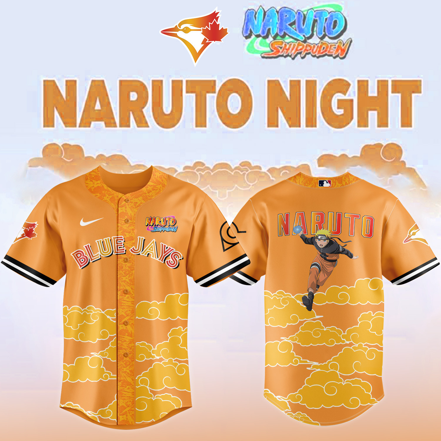 Toronto Blue Jays x Naruto Night Baseball Jersey 2026 MLB Playoffs Merch Game Day Gift Idea