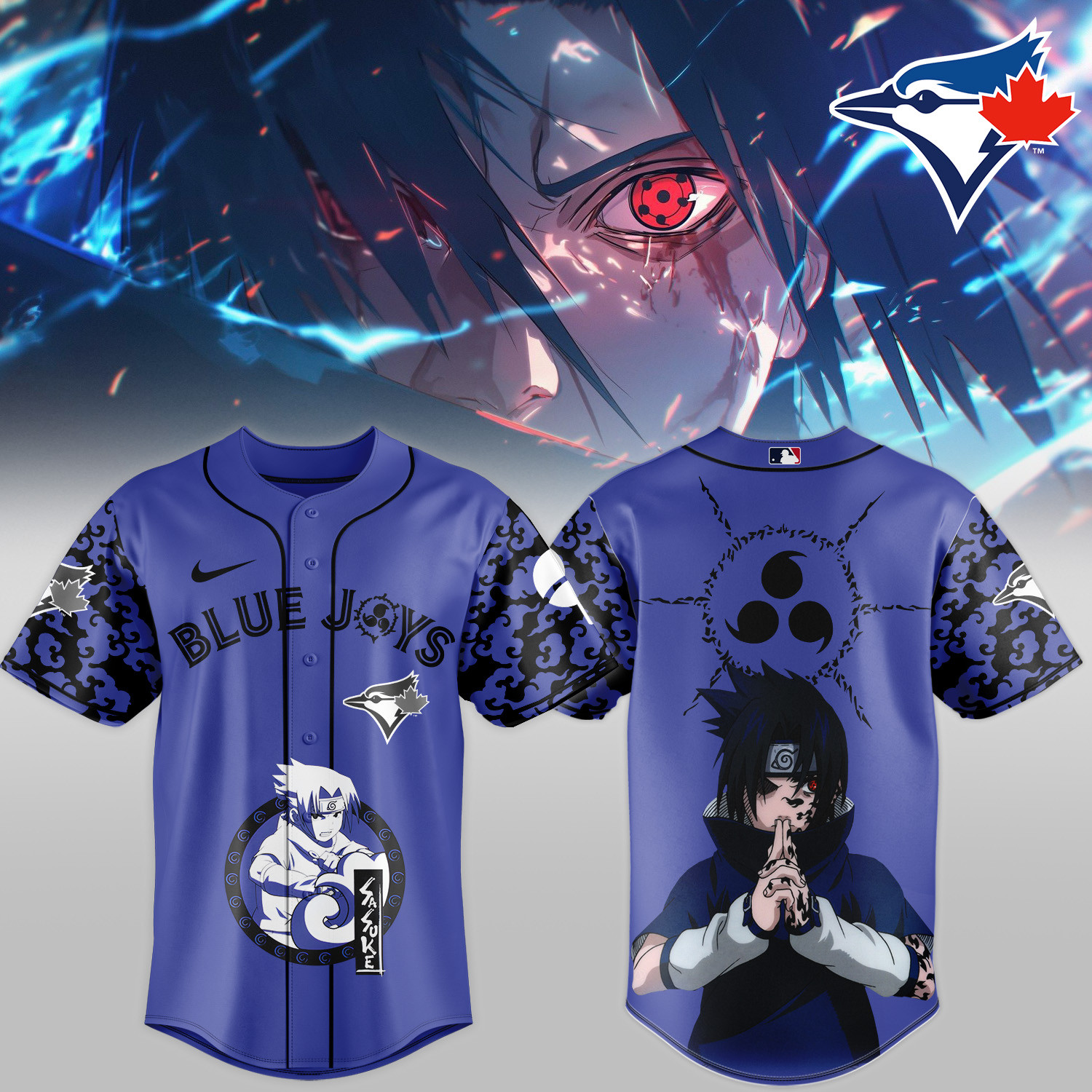 Toronto Blue Jays x Naruto Sasuke Baseball Jersey 2026 MLB Playoffs Clothes Gift For Husband