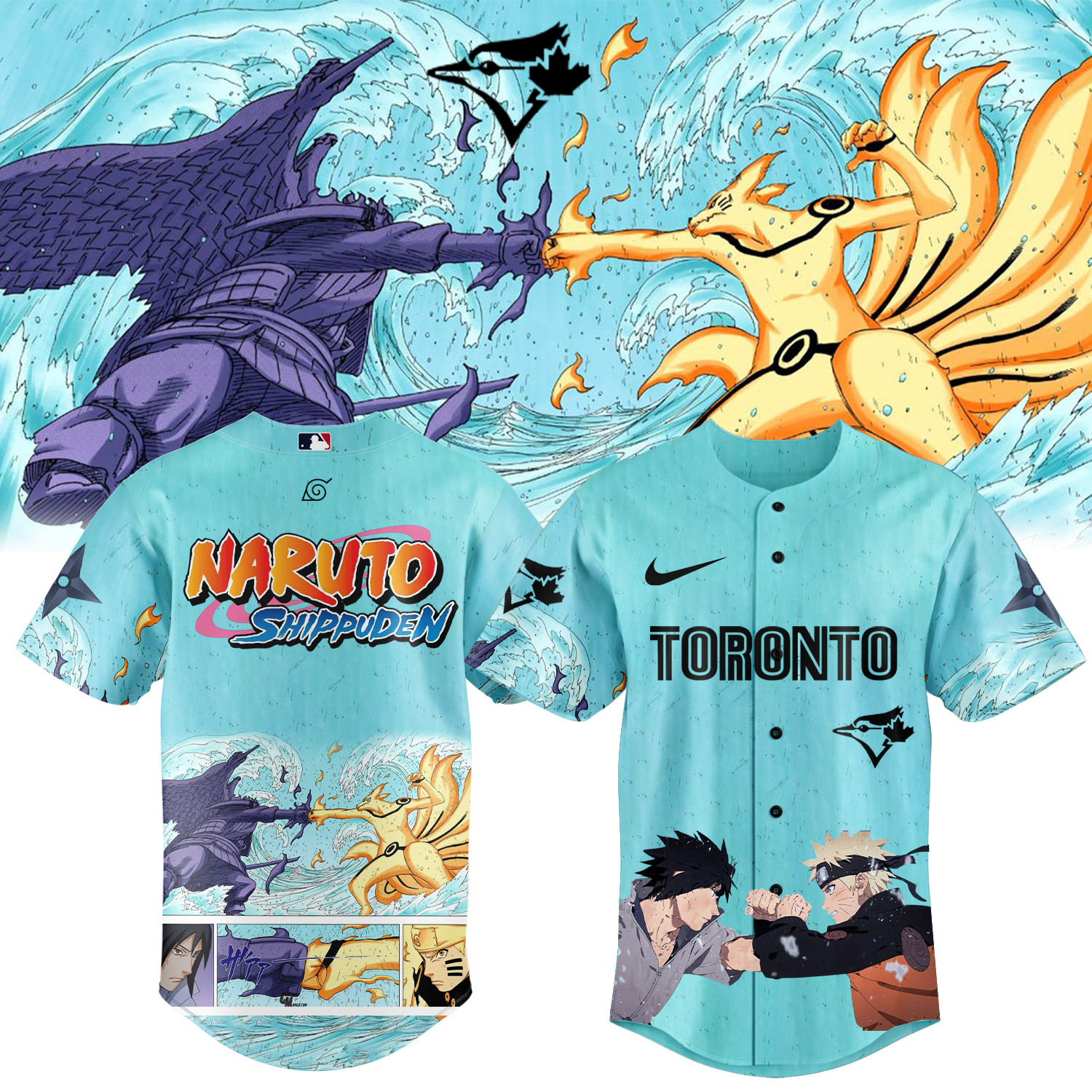 Toronto Blue Jays x Naruto Sasuke Baseball Jersey 2026 MLB Playoffs Merch Gift For Fans