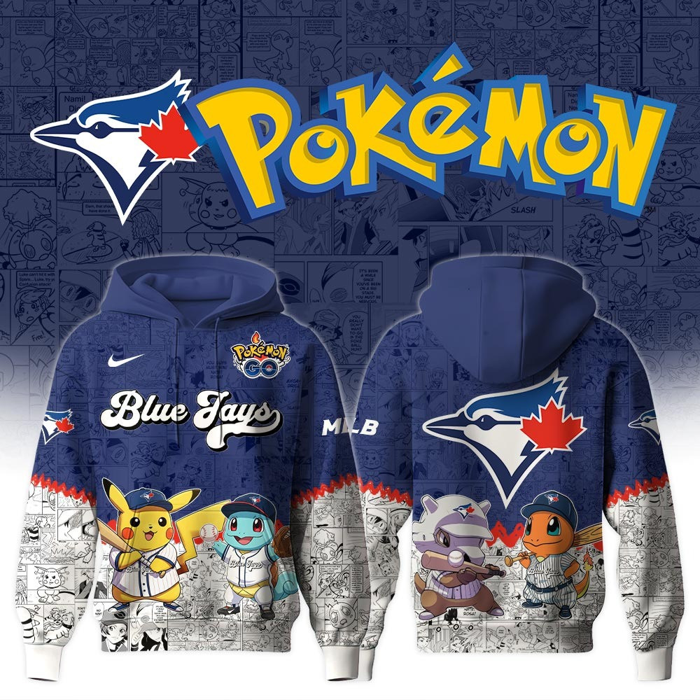 Toronto Blue Jays X Pokemon Go Hoodie MLB Merch Gifts For Baseball Lovers Fans For Him Her