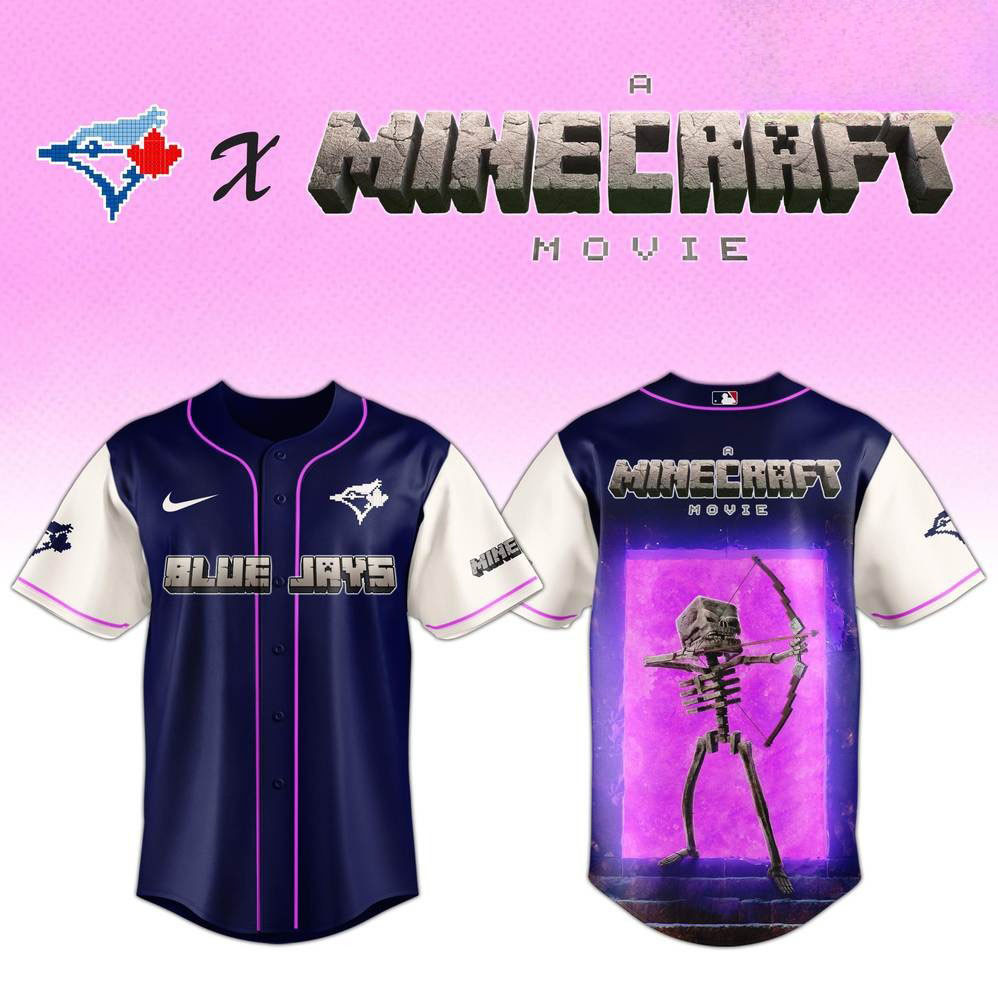 Toronto Blue Jays x Skeleton A Minecraft Movie Special Baseball Jersey Best Gift For Him