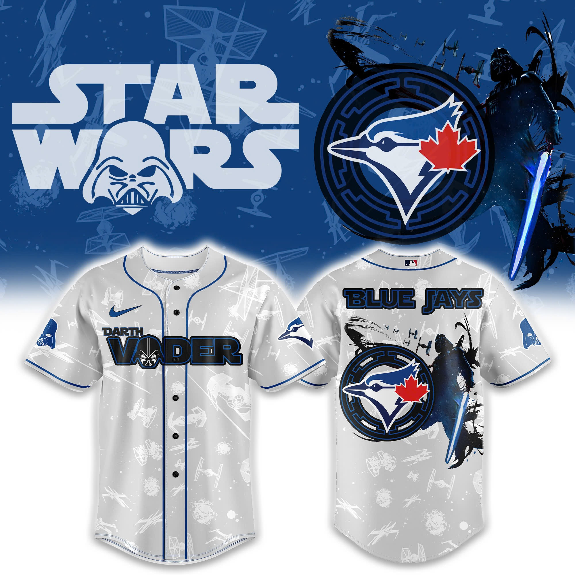Toronto Blue Jays x Star Wars Night 2025 Baseball Jersey Best Gifts For Baseball Fans