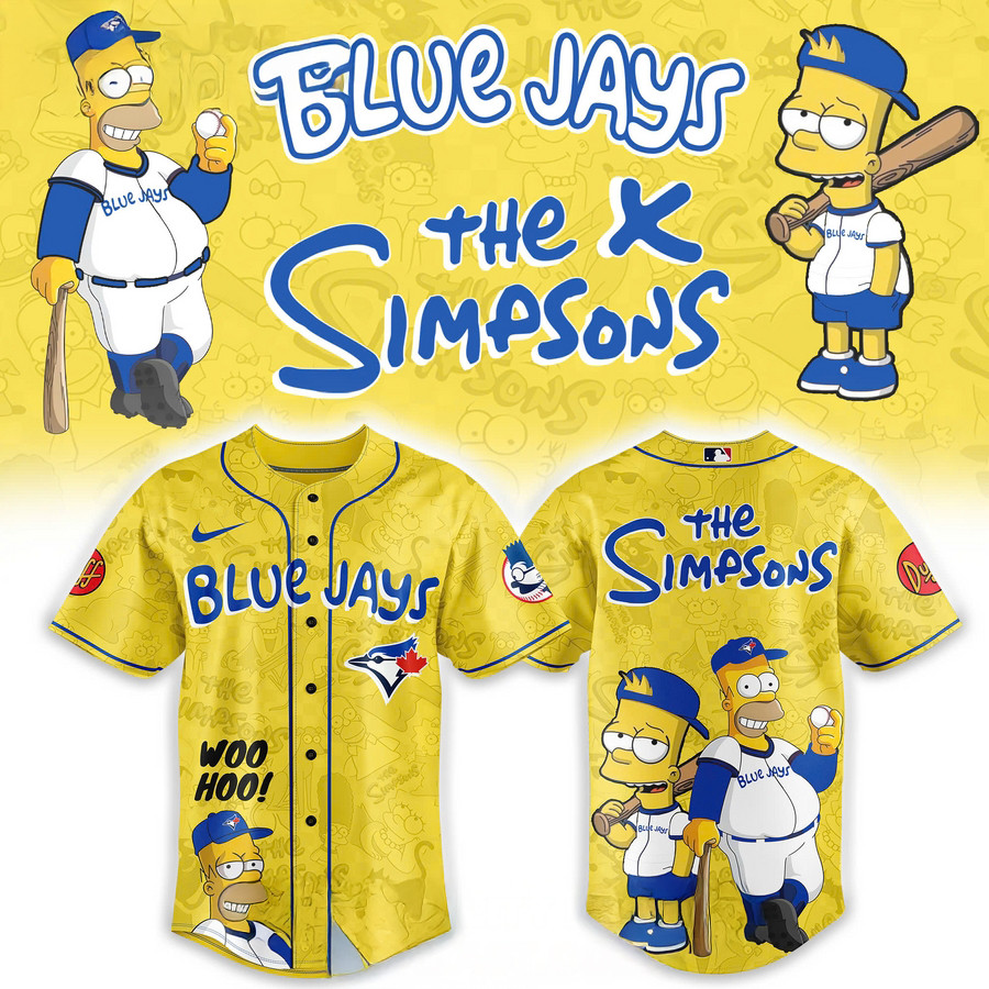 Toronto Blue Jays x The Simpsons Premium Baseball Jersey Gifts For Baseball Players