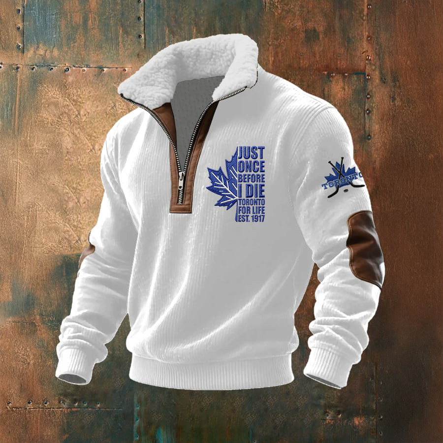 Toronto Maple Leafs Ice Hockey Stand Up Collar Sweatshirt Game Day Clothing Hockey Dad Gift