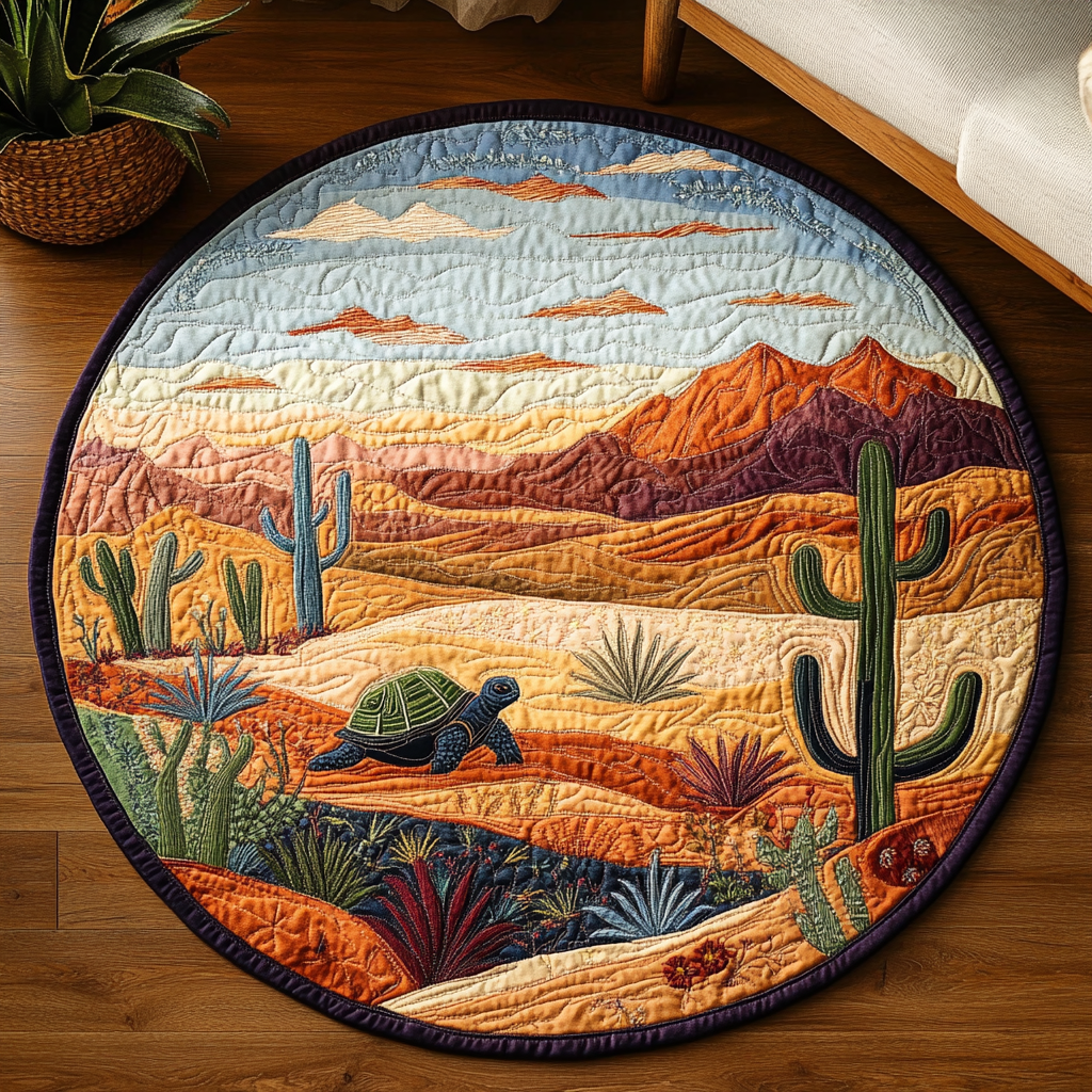Tortoise Path Quilted Round Mat Front Entryway Ideas Sunflower Items For Gifts
