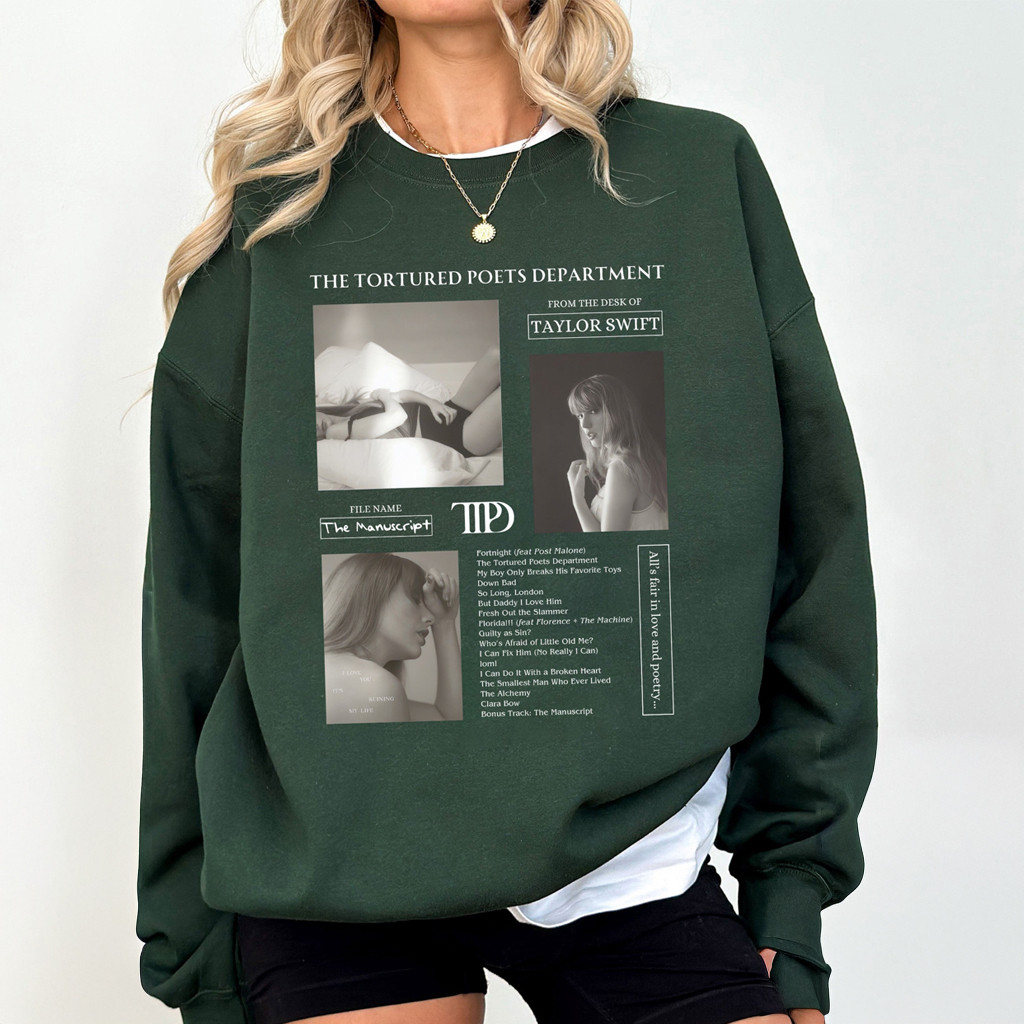 Tortured Poets All's Fair In Love And Peotry Sweatshirt TTPD Merch Gifts For Swifties