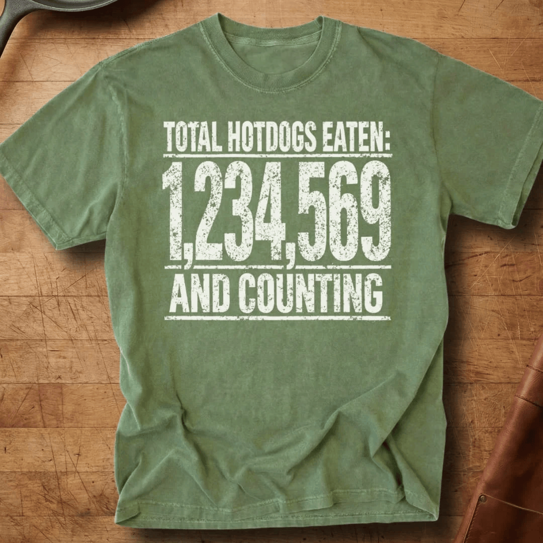 Total Hot Dogs Eaten Counting T-Shirt Funny Hot Dog Counter Clothes Gift For Him