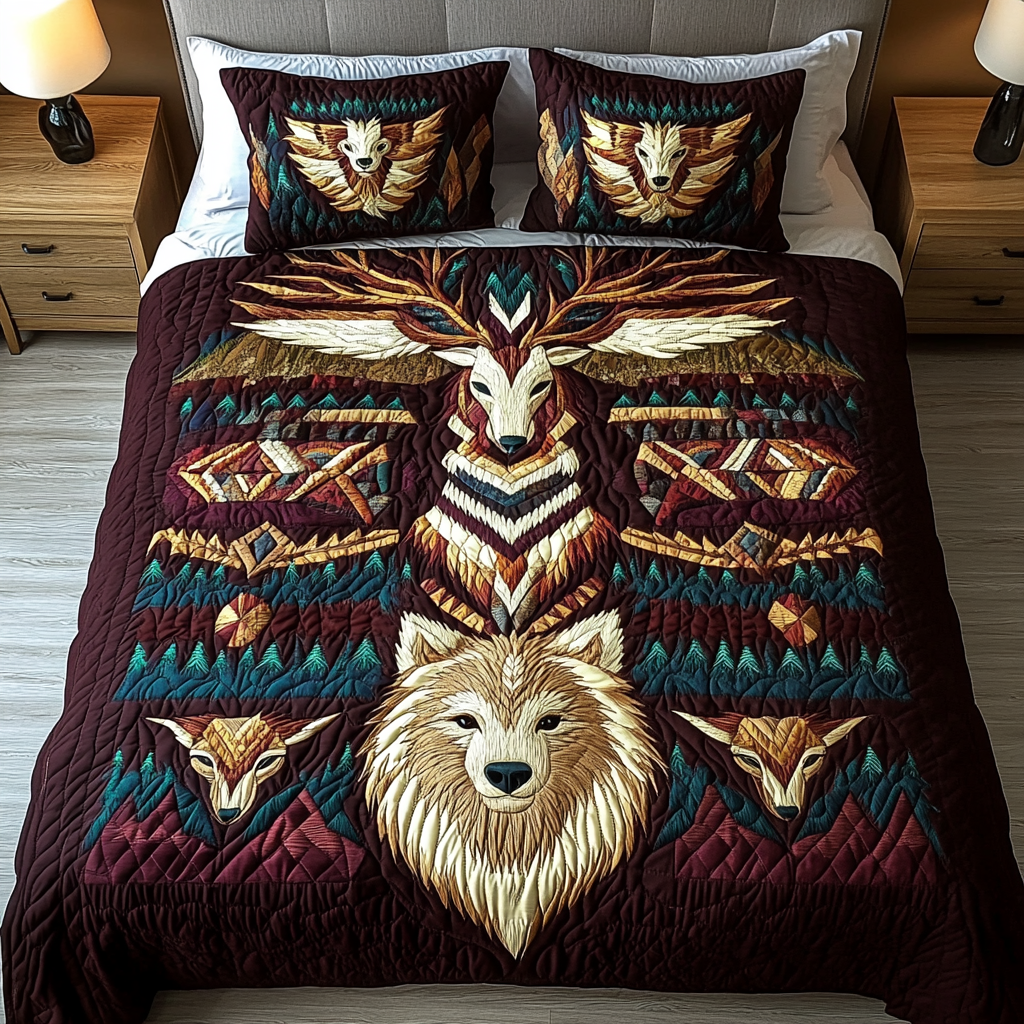 Totem Dreams Quilted Bedding Set Comfy Bedding Set That Adds Style and Warmth