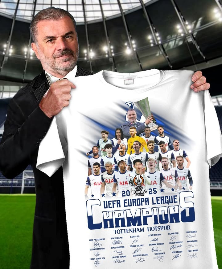 Tottenham Hotspur 2025 UEFA Europa League Champions T-Shirt Merch Gifts For Fans