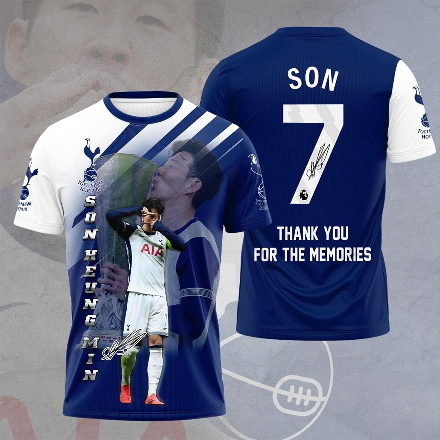 Tottenham Hotspur F.C. X Son Heung-Min T-Shirt Number 7 Thank You For The Memories Gift For Fans