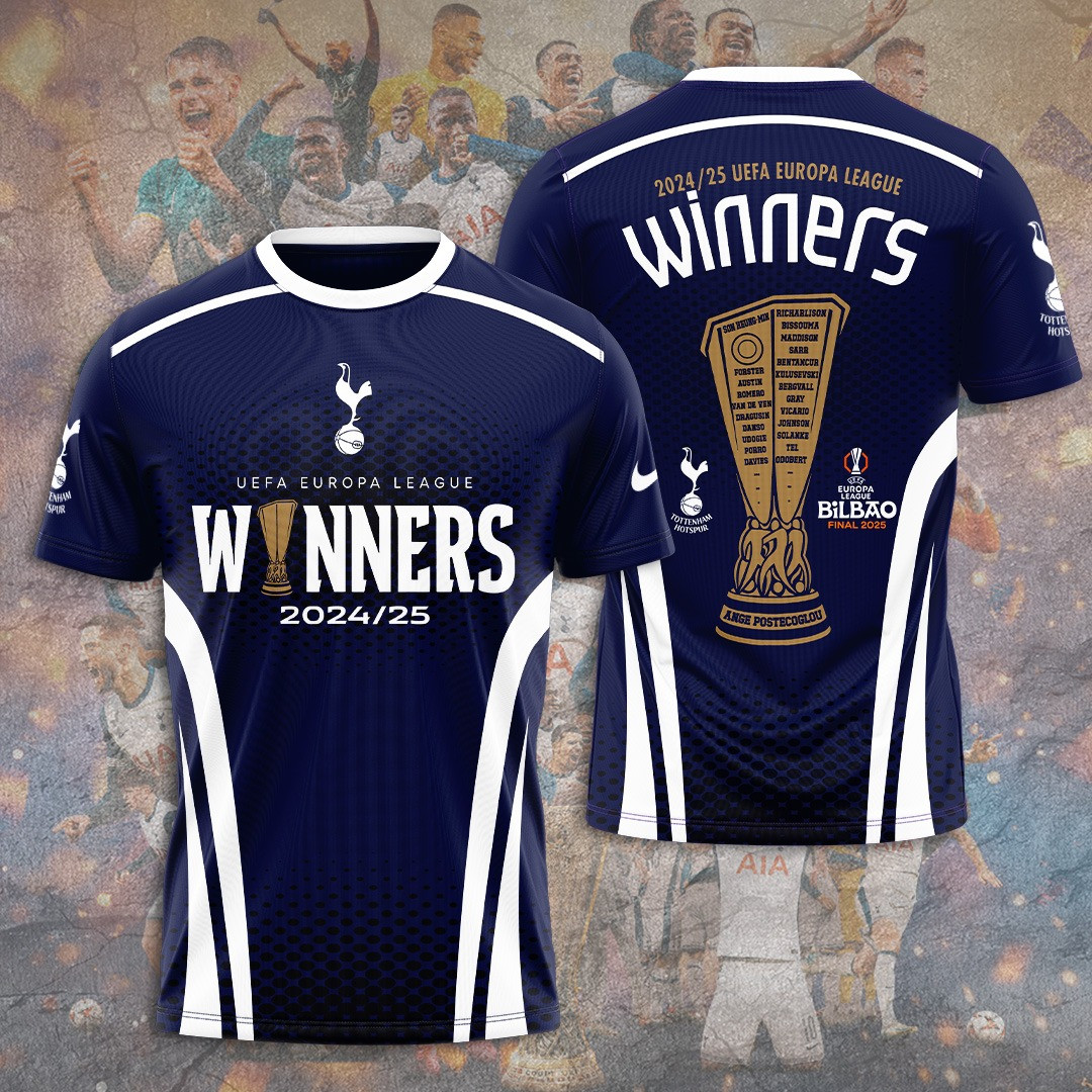 Tottenham Hotspur FC 2024 25 UEFA Europa League T-Shirt Football Related Gifts