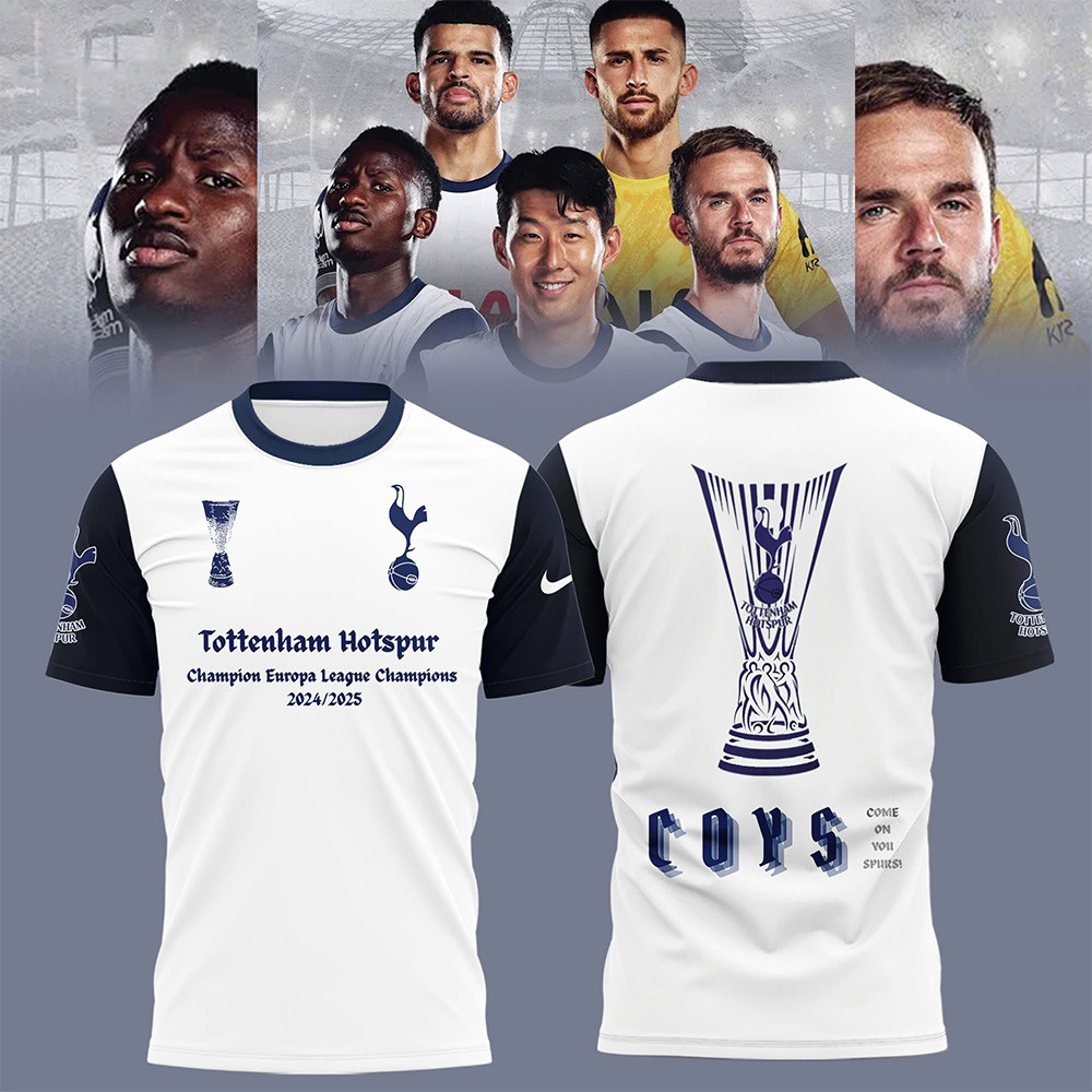 Tottenham Hotspur UEFA Europa League 2025 Champions Shirt Best Football Gifts For Fans