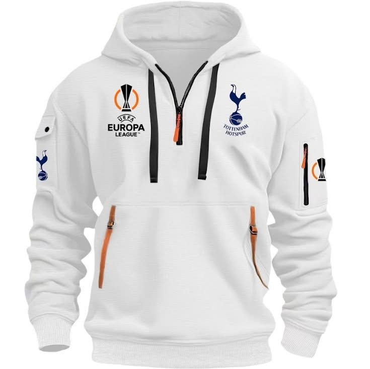 Tottenham Hotspur UEFA Europa League Champions 2025 Quarter Zip Hoodie Fan Merch Gifts