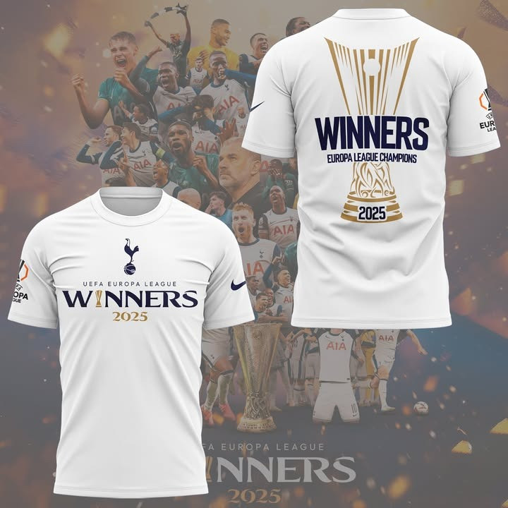 Tottenham Hotspur UEFA Europa League Champions T-Shirt 2025 Winners Fan Gifts For Him