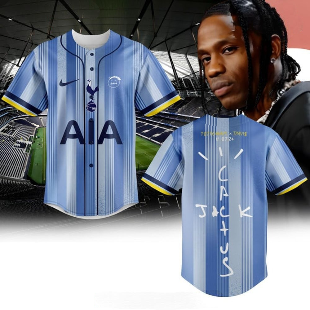 Tottenham x Travis Scott Limited Edition Baseball Jersey Music Lover Gifts For Him