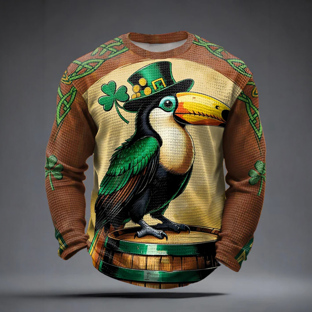 Toucan Saint Patrick's Day Long Sleeve Shirt Saint Patrick's Day Apparel Gift For Husband