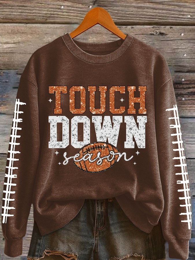 Touchdown Football Themed Sweatshirt Game Day Apparel Gifts For Football Players