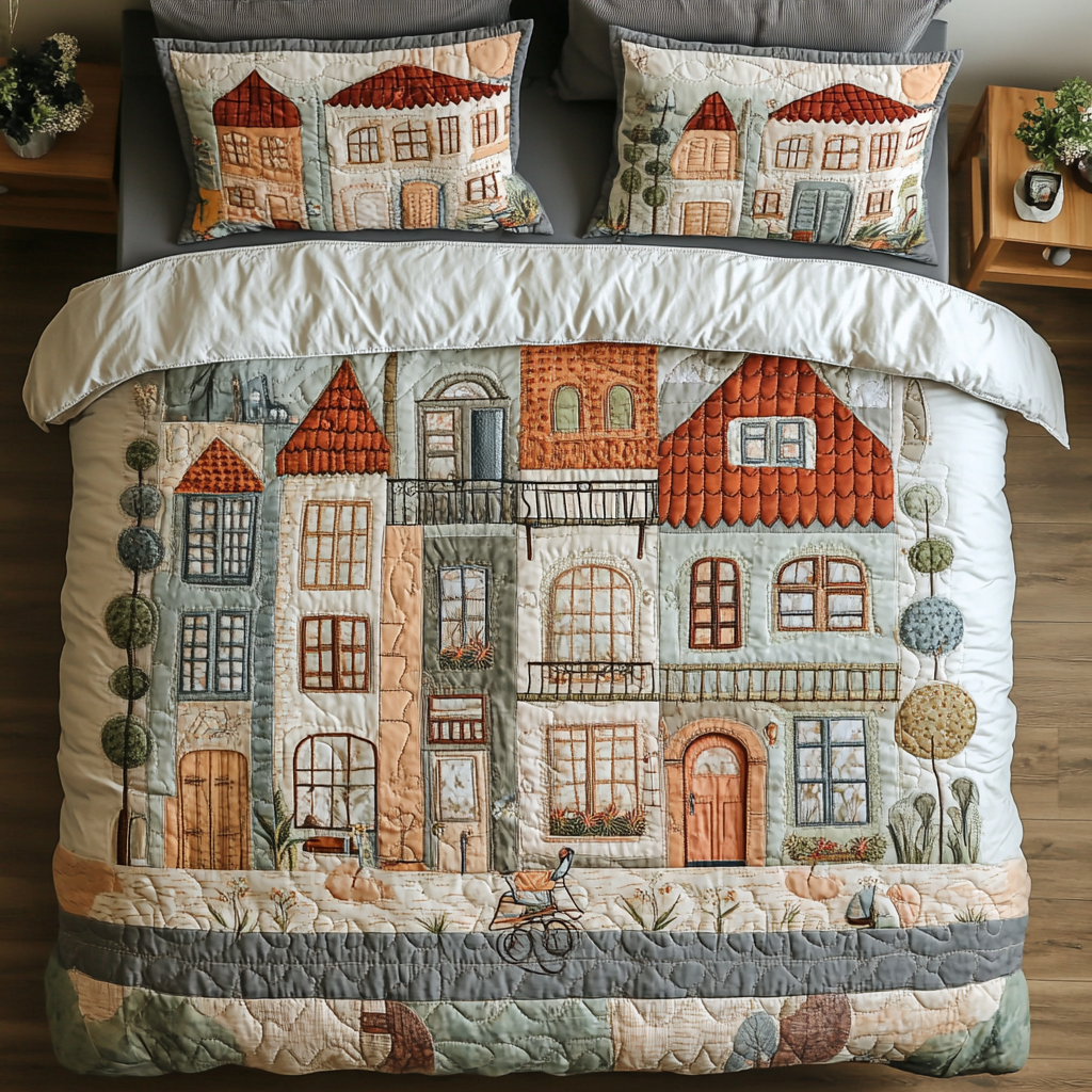 Town Horizon Quilted Bedding Set Best Comforter Sets Christmas Gifts For Her