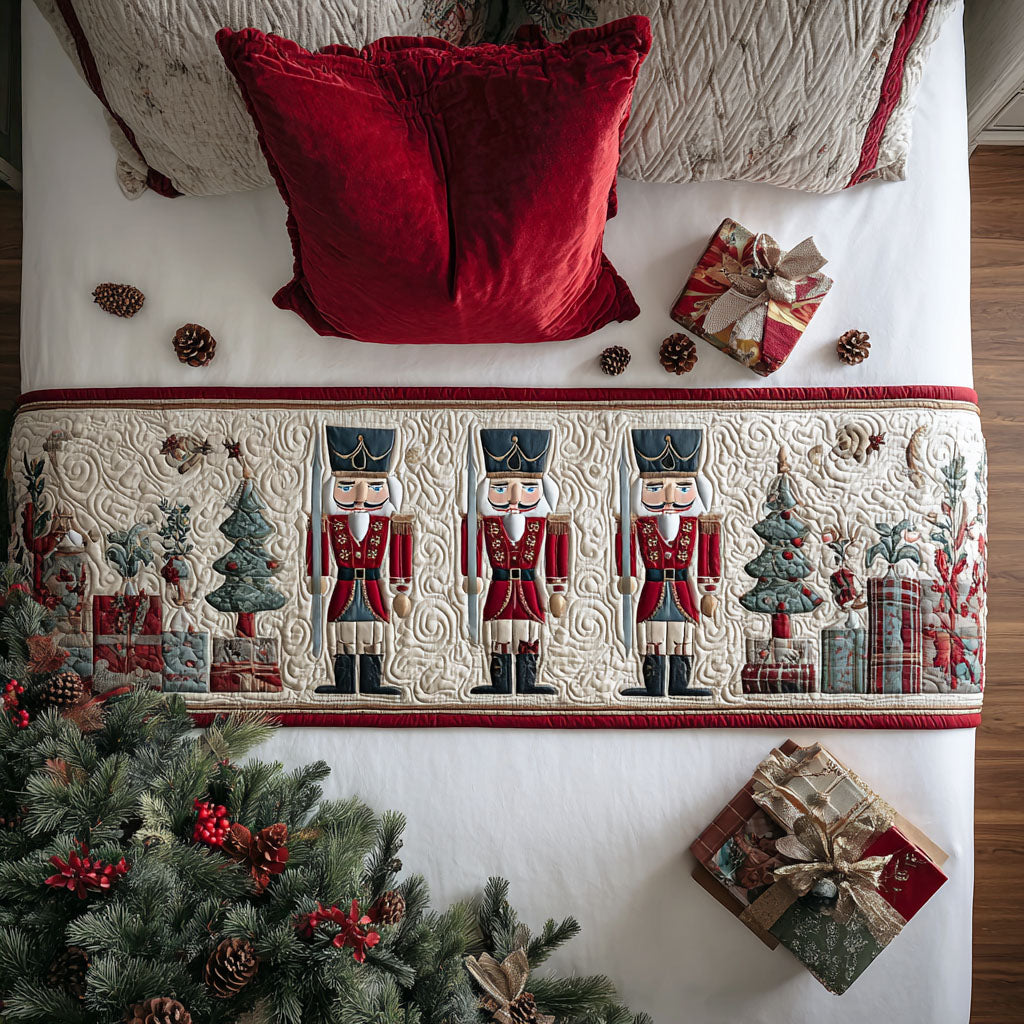 Toy Parade Quilted Bed Runner Christmas Bedding Ideas Xmas Gift Ideas